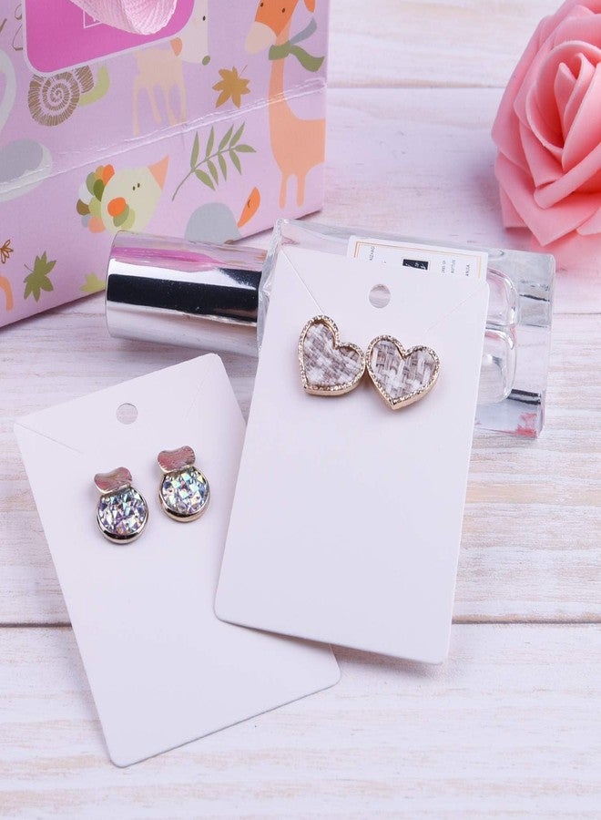 Zenomia Necklace Earring Display Cards Rectangle Hanging Dangle Holder Cardboard Tags for Jewelry Packing Ear Studs Storage DIY Accessories Material (White) 50pcs (4.3 x2.9inch) - Image 3